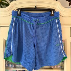 Reebok Blue and Green Athletic Shorts Lightweight Performance